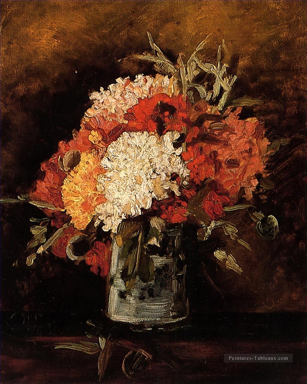 vase aux oeillets 2 Vincent van Gogh Fleurs impressionnistes Peintures à l'huile